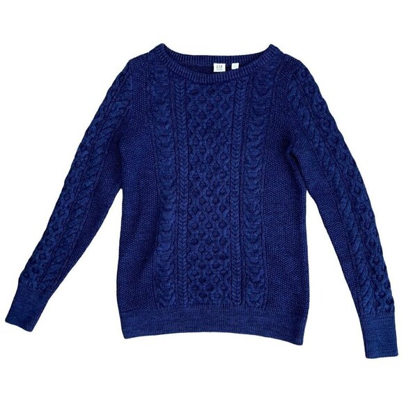 🍁 3/$25 🍁 Gap | Knitted Crewneck Sweater | Color: Blue | Size: Small - Picture 1 of 6